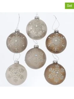 12er-Set: Weihnachtskugeln "Topas" In Silber/ Gold - Ø 8 Cm