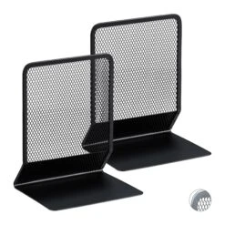 2x Buchstütze In Schwarz - (B)13x (H)16,5 X (T)10,5 Cm