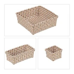 4x Aufbewahrungskorb In Weiß/ Braun