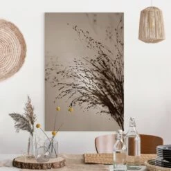 Heimdekorations Geschäft 13 Heimdekorations Geschäft -Heimdekorations Geschäft wallart leinwandbild zarte graser im morgennebel in braun 1