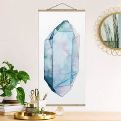 Heimdekorations Geschäft 19 Heimdekorations Geschäft -Heimdekorations Geschäft wallart stoffbild mit posterleisten edelstein in dammerung i in blau 1