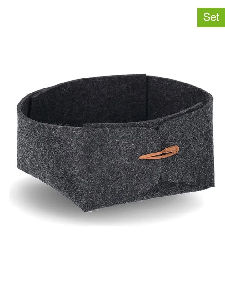 2er-Set: Aufbewahrungskörbe In Anthrazit - (B)13,5 X (H)7,5 X (T)13,5 Cm